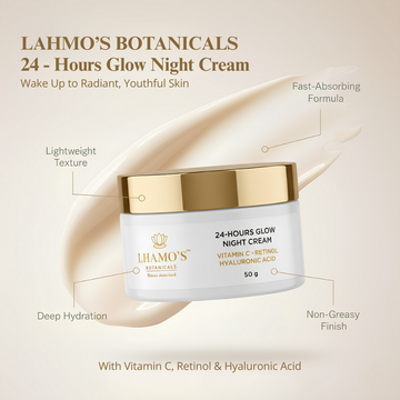 24-Hours Glow Night Cream | Vitamin C + Retinol + Hyaluronic Acid | Deep Hydration & Youthful Radiance for All Skin Types